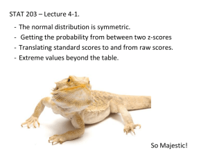 STAT 203 – Lecture 4-1. - The normal distribution is symmetric.