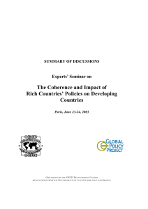 The Coherence and Impact of Rich Countries’ Policies on Developing Countries