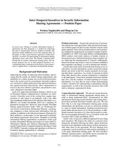 Inter-Temporal Incentives in Security Information Sharing Agreements — Position Paper