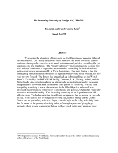The Increasing Selectivity of Foreign Aid, 1984-2002 March 8, 2004