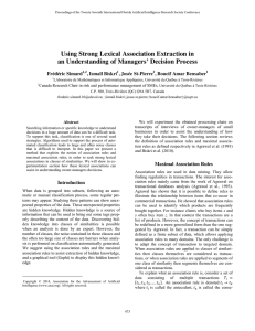 Using Strong Lexical Association Extraction in  Frédéric Simard