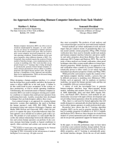 An Approach to Generating Human-Computer Interfaces from Task Models Samaneh Ebrahimi