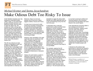 Make Odious Debt Too Risky To Issue  T