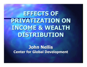 EFFECTS OF PRIVATIZATION ON INCOME &amp; WEALTH DISTRIBUTION