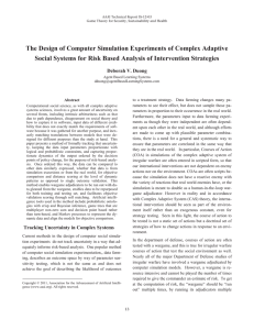 The Design of Computer Simulation Experiments of Complex Adaptive