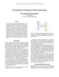 Nonverbal Behavior Modeling for Socially Assistive Robots Department of Computer Science