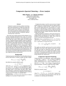 Compressive Spectral Clustering — Error Analysis Blake Hunter and Thomas Strohmer