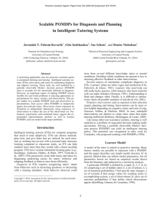 Scalable POMDPs for Diagnosis and Planning in Intelligent Tutoring Systems