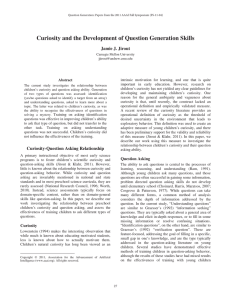 Curiosity and the Development of Question Generation Skills Jamie J. Jirout