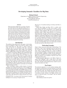 Developing Semantic Classifiers for Big Data Richard Scherl