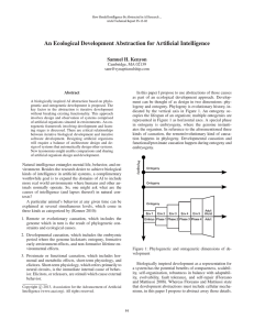 An Ecological Development Abstraction for Artificial Intelligence Samuel H. Kenyon