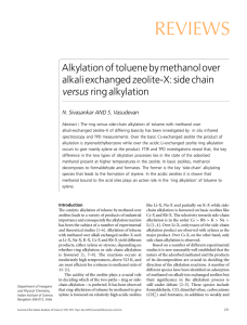 REVIEWS Alkylation of toluene by methanol over alkali exchanged zeolite-X: side chain versus