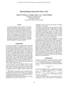 Directed Plateau Search for MAX-k-SAT