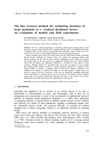The line transect method for estimating densities of