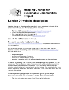 Mapping Change for Sustainable Communities Project London 21 website description