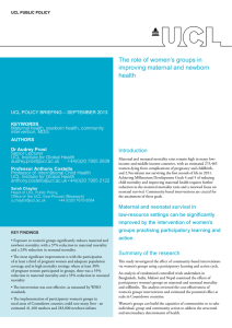 The role of women’s groups in improving maternal and newborn health introduction