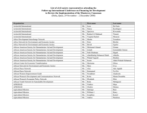 List of civil society representatives attending the