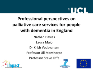 Professional perspectives on palliative care services for people with dementia in England