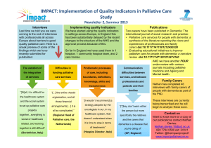 IMPACT: Implementation of Quality Indicators in Palliative Care Study Interviews