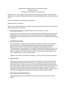 Undergraduate Academic Advising Council Meeting Minutes September 26, 2014
