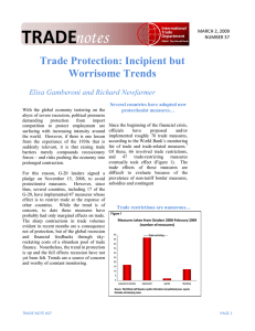 TRADE notes Trade Protection: Incipient but Worrisome Trends