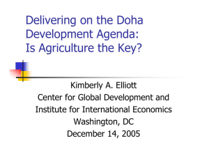 Delivering on the Doha Development Agenda: Is Agriculture the Key?