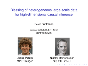 Blessing of heterogeneous large-scale data for high-dimensional causal inference Peter B ¨uhlmann