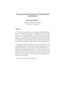 Computational limits for distributed estimation Quentin Berthet
