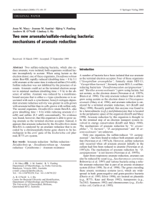 Two new arsenate/sulfate-reducing bacteria: mechanisms of arsenate reduction Introduction