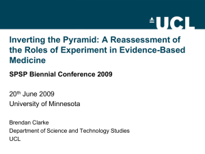 Inverting the Pyramid: A Reassessment of Medicine SPSP Biennial Conference 2009