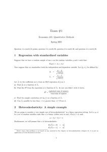 Exam #1 Economics 435: Quantitative Methods Spring 2005