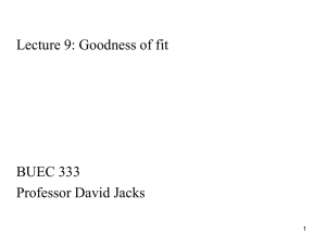 Lecture 9: Goodness of fit  BUEC 333 Professor David Jacks
