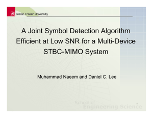A Joint Symbol Detection Algorithm STBC MIMO System STBC-MIMO System
