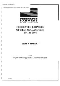 FEDERATED FARMERS OF NEW 1941 to 2001 ZEALAND [Inc.]