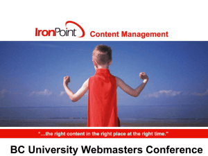 BC University Webmasters Conference • Prepared Slide 1