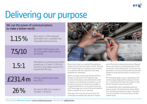 Delivering our purpose 1.15 % 7.5/10 We use the power of communications