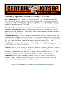 Central Kitsap High School Bulletin for Wednesday, June 15, 2016