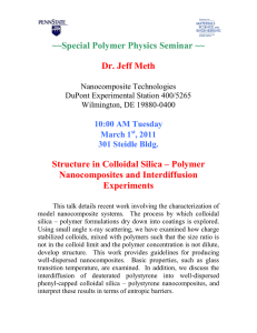 ~~Special Polymer Physics Seminar ~~ Dr. Jeff Meth
