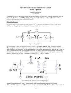 Mutual Inductance and Transformer Circuits with LTspice IV