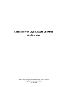 Applicability of DryadLINQ to Scientific Applications
