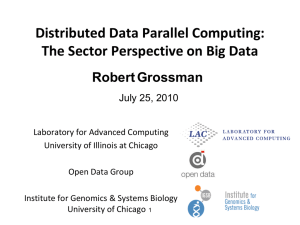 Distributed Data Parallel Computing: The Sector Perspective on Big Data Robert Grossman