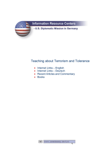 Teaching about Terrorism and Tolerance  • Internet Links – English