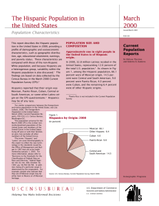 The Hispanic Population in March the United States 2000