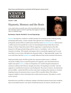 Hypnosis, Memory and the Brain [  
