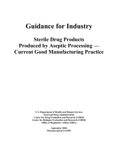 Guidance for Industry Sterile Drug Products Produced by Aseptic Processing —