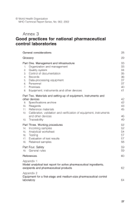 Annex 3 Good practices for national pharmaceutical control laboratories