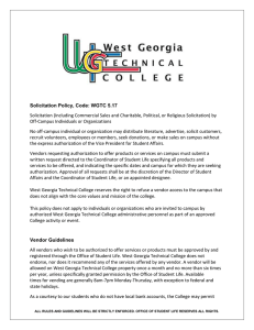 Solicitation Policy, Code: WGTC 5.17 Off‐Campus Individuals or Organizations