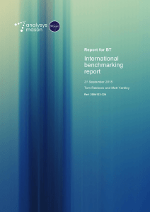International benchmarking report Report for BT