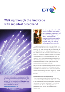 Walking through the landscape with superfast broadband