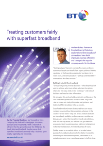 Treating customers fairly with superfast broadband